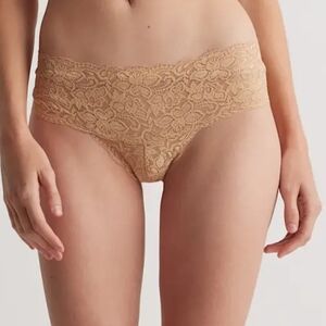Quince Stretch Lace Thong (Single) in Clay